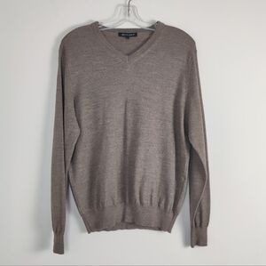Britches Men's Classic V-Neck Wool Blend Sweater, Large - Timeless Taupe